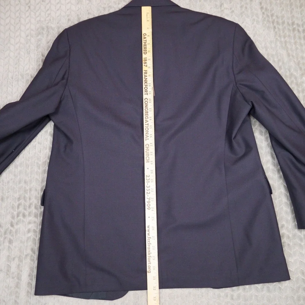 Lauren Ralph Lauren Blazer Men 45L Navy Blue Gold Crest Buttons Wool Blend 2-Btn